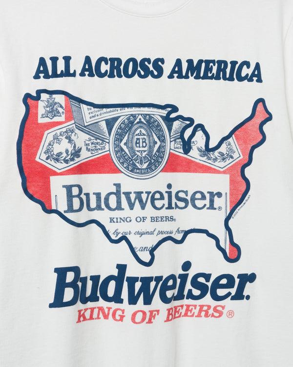 Junk Food Clothing Budweiser Flag Logo Vintage Tee Vintage White