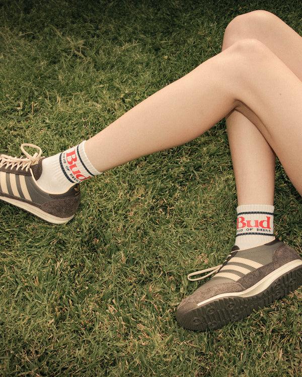 Junk Food Clothing Budweiser King Of Beer Ankle Socks White