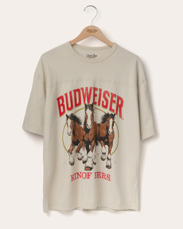 junk food clothing Budweiser King of Beers Hockey Tee Birch