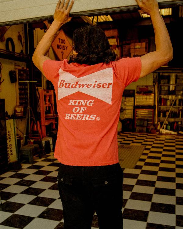 Junk Food Clothing Budweiser King Of Beers Vintage Tee Washed Red
