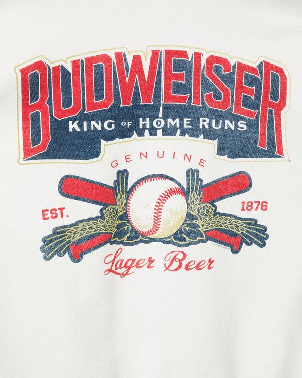 Junk Food Clothing Budweiser King Of Homeruns Flea Market Fleece White