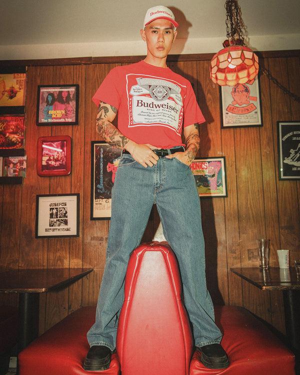 Junk Food Clothing Budweiser Label King Of Beers Flea Market Tee Red