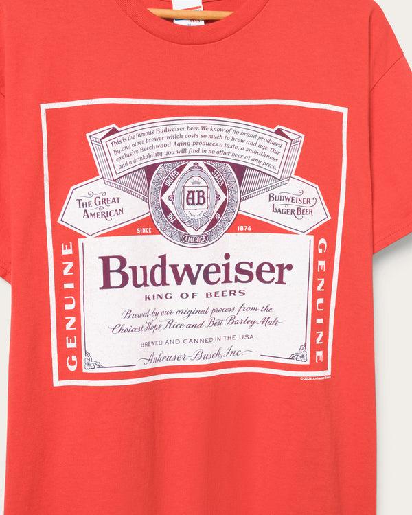 Junk Food Clothing Budweiser Label King Of Beers Flea Market Tee Red