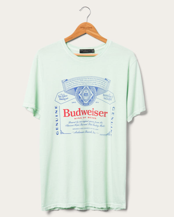 junk food clothing Budweiser Label Vintage Tee Spray