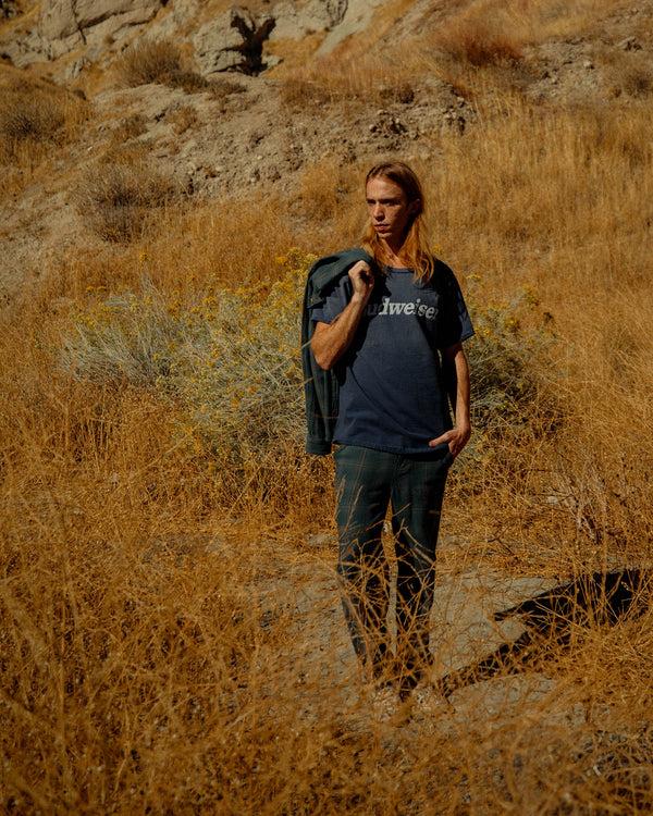 Junk Food Clothing Budweiser Logo Flea Market Tee Blue Dusk
