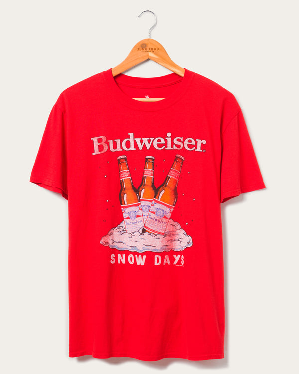 junk food clothing Budweiser Snow Days Flea Market Tee Red