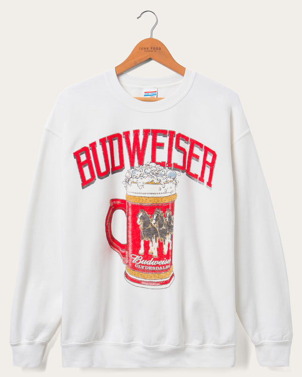 junk food clothing Budweiser Stein Flea Market Fleece White