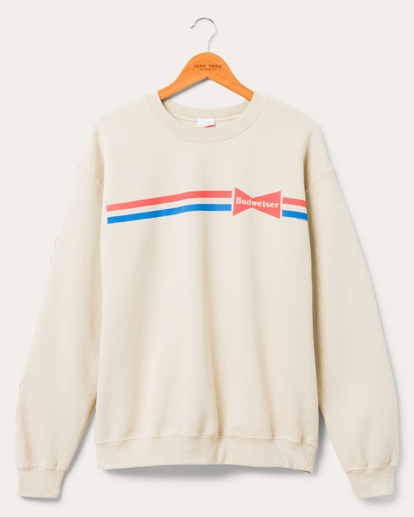 junk food clothing Budweiser Striped Flea Market Fleece Sand