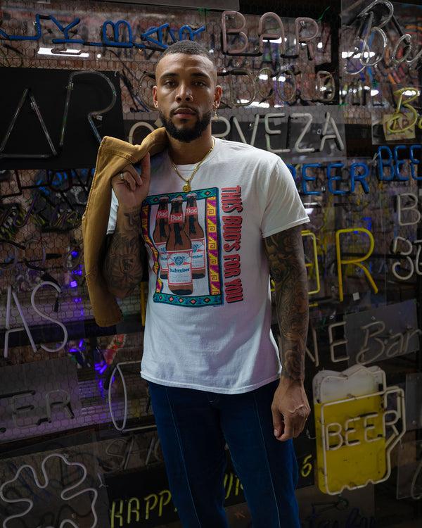 Junk Food Clothing Budweiser This Bud's For You Frame Flea Market Tee White