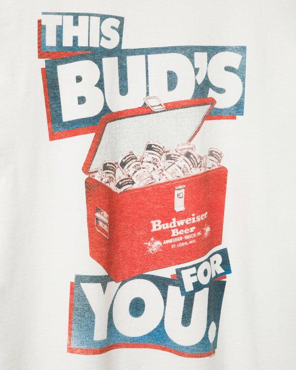 Junk Food Clothing Budweiser This Buds For You Flea Market Tee White