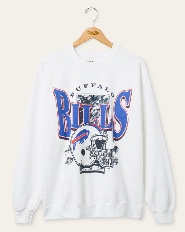junk food clothing Buffalo Bills Conversion Flea Market Crew Fleece White