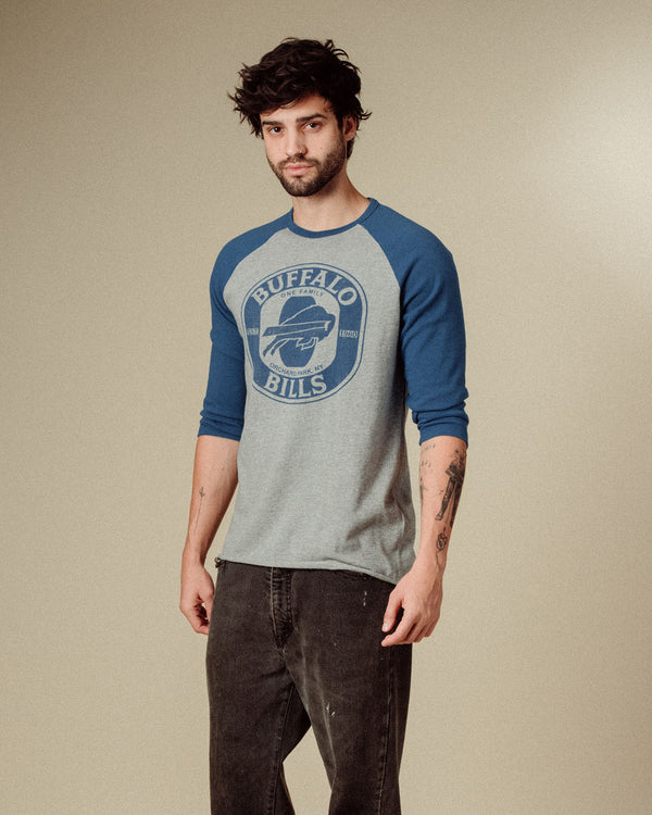 Junk Food Clothing Buffalo Bills Elite Raglan Heather Grey/Liberty