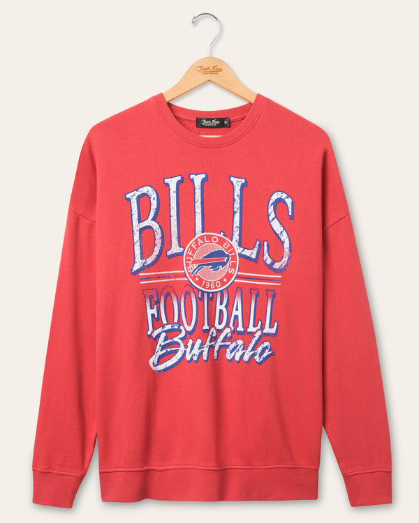 junk food clothing Buffalo Bills Lateral Crew Fleece Licorice