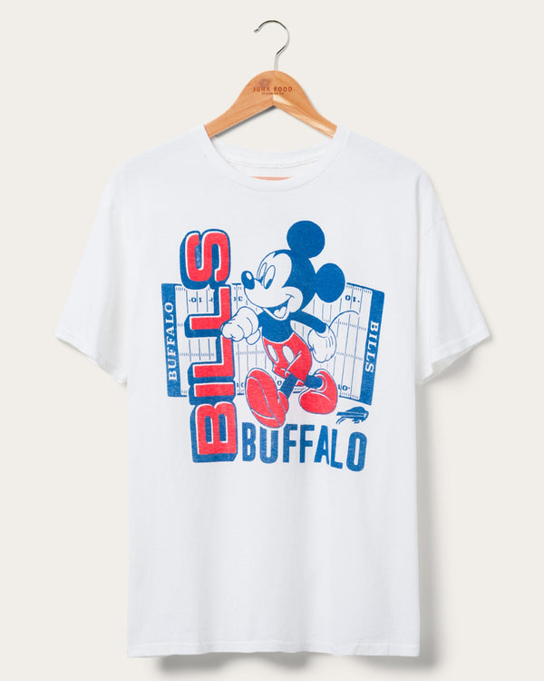 junk food clothing Buffalo Bills Mickey Field Tee White