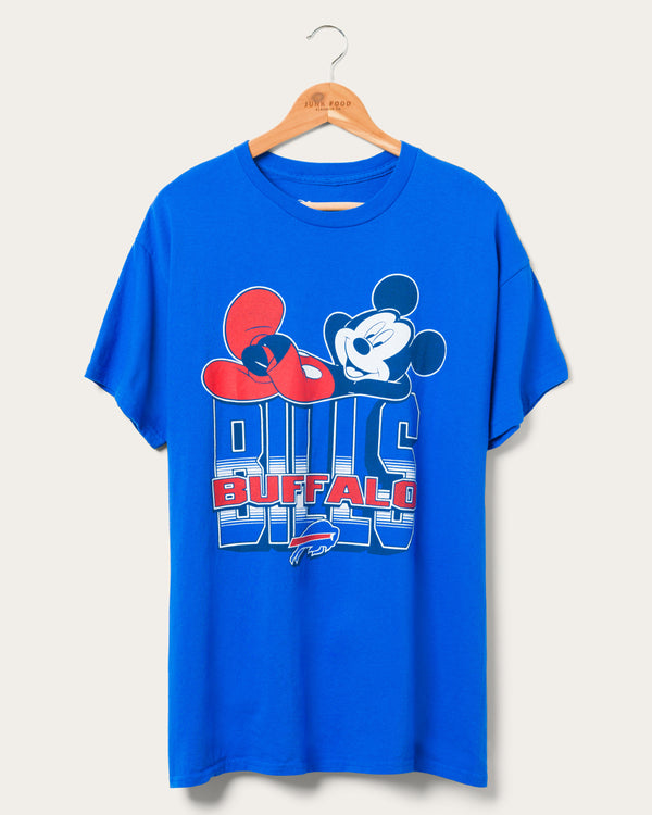junk food clothing Buffalo Bills Mickey Kick Back Tee Royal