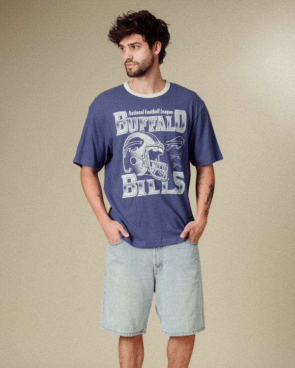 Junk Food Clothing Buffalo Bills Oversized Ringer Tee Liberty