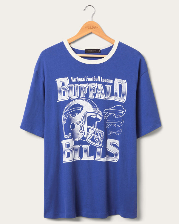 junk food clothing Buffalo Bills Oversized Ringer Tee Liberty