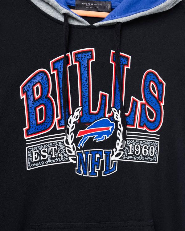 Junk Food Clothing Buffalo Bills Tri Color Block Hoodie Midnight/Liberty/Heather Grey