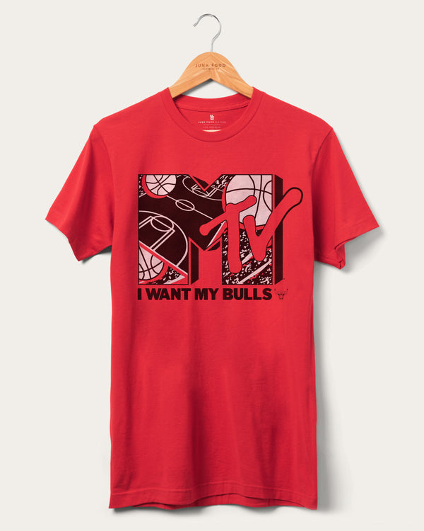 junk food clothing Bulls x MTV I Want My Fan Tee Red