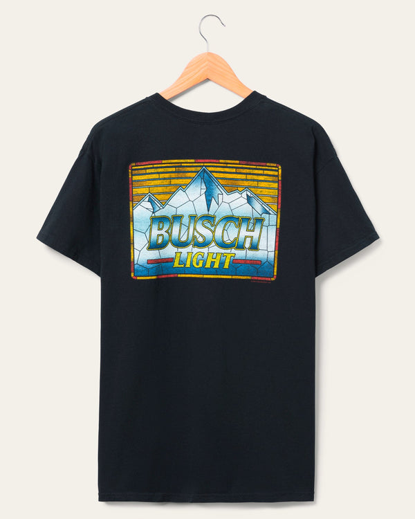 Junk Food Clothing Busch Light Stain Glass Flea Market Tee Black