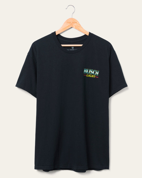 junk food clothing Busch Light Stain Glass Flea Market Tee Black