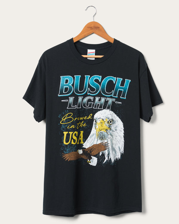 junk food clothing Busch Light USA Eagle Flea Market Tee Black
