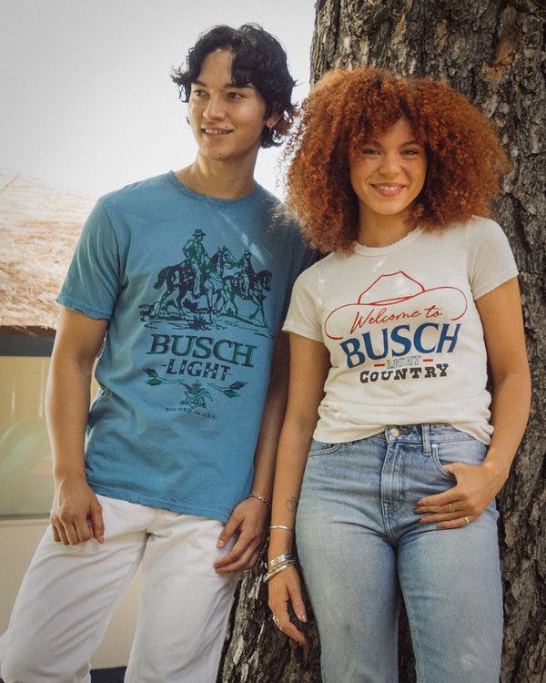 Junk Food Clothing Busch Light Vintage Tee Ashley Blue