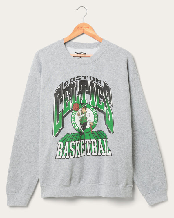 junk food clothing Celtics Backcourt Crew Fleece Heather Gray