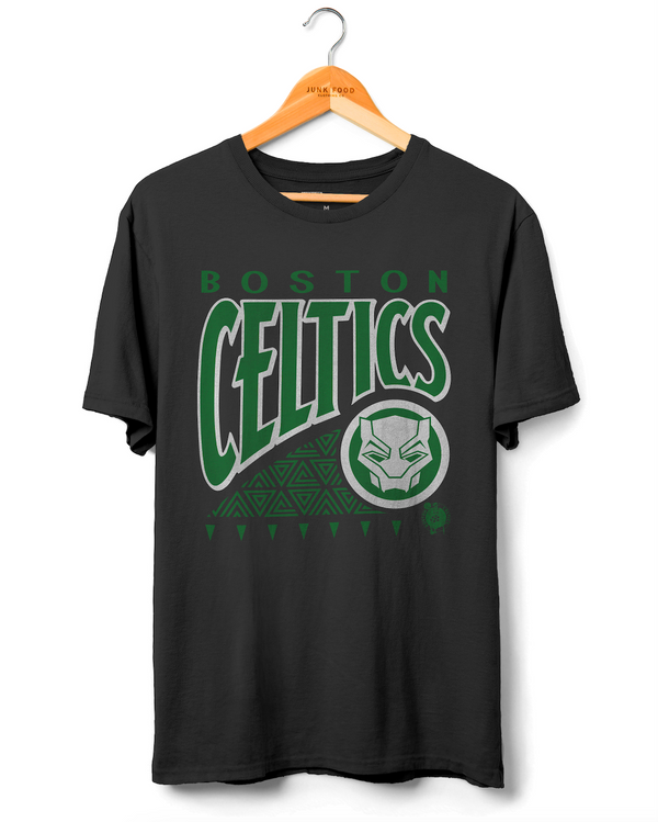 junk food clothing Celtics Wakanda Forever Pattern Tee Black