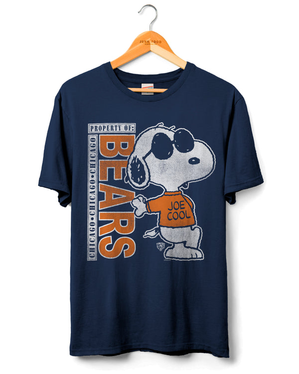 junk food clothing Chicago Bears Joe Cool Vertical Tee Navy