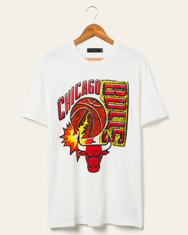 junk food clothing Chicago Bulls 90's Vintage Tee Vintage White