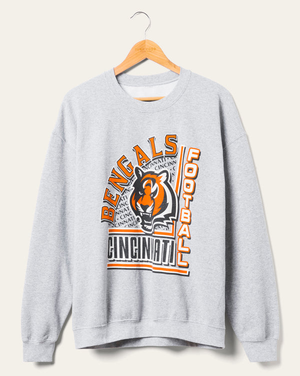 junk food clothing Cincinnati Bengals Backfield Crew Fleece Heather Grey