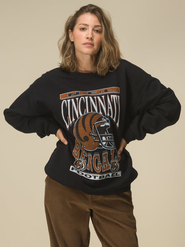 Junk Food Clothing Cincinnati Bengals Helmet Flea Market Crew Black