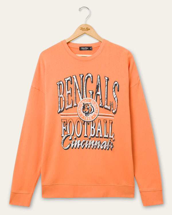 junk food clothing Cincinnati Bengals Lateral Crew Fleece Orange