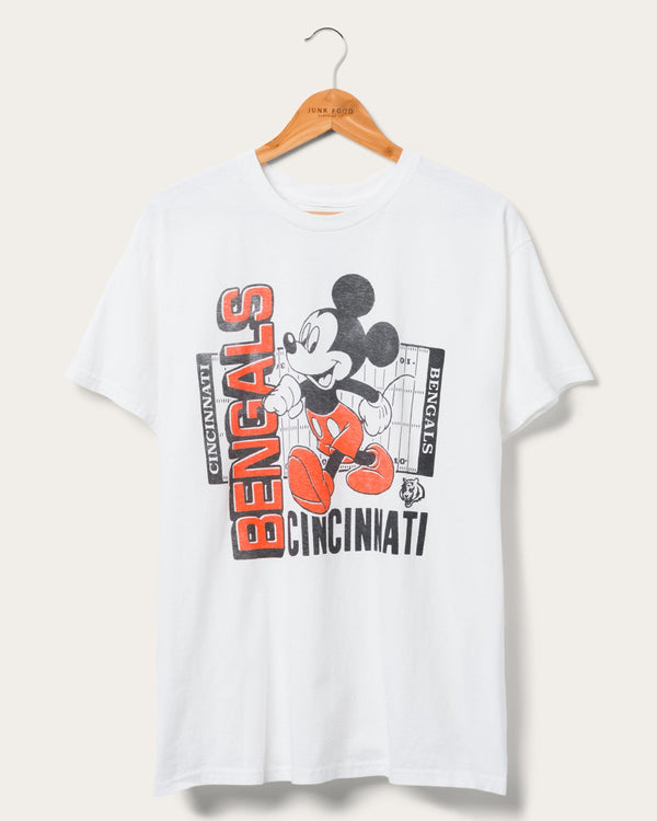 junk food clothing Cincinnati Bengals Mickey Field Tee White