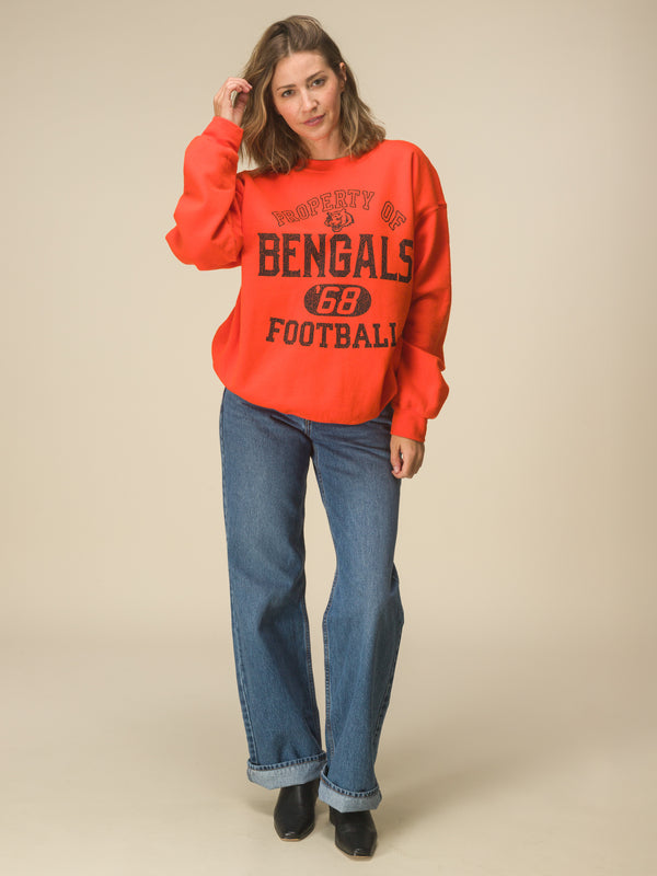 Junk Food Clothing Cincinnati Bengals Property Flea Market Crew Fleece Orange