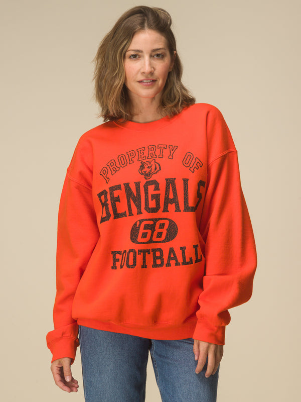 Junk Food Clothing Cincinnati Bengals Property Flea Market Crew Fleece Orange