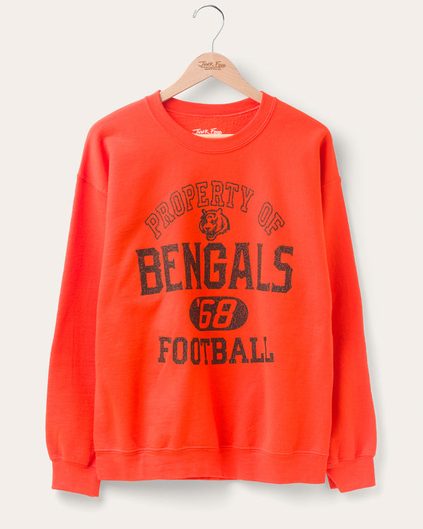 junk food clothing Cincinnati Bengals Property Flea Market Crew Fleece Orange