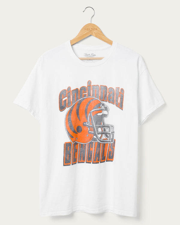 junk food clothing Cincinnati Bengals Throwback Helmet Flea Market Tee White