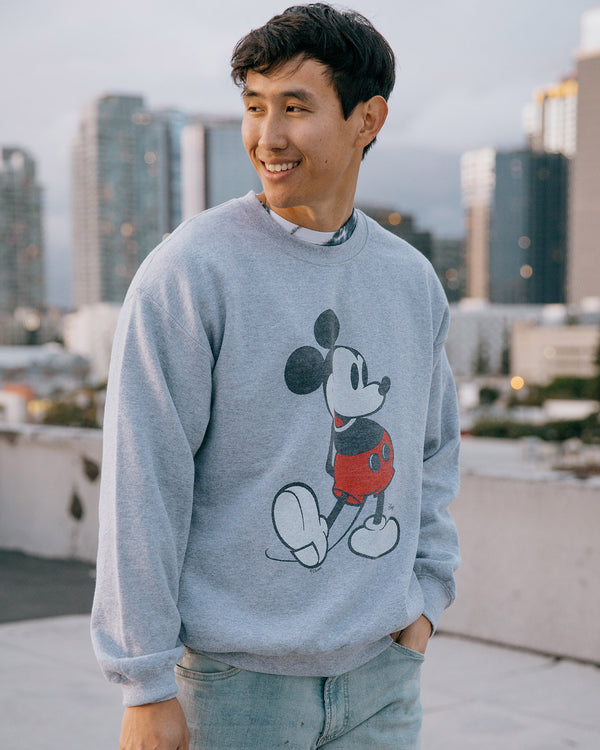 Junk Food Clothing Classic Mickey Flea Market Fleece Heather Grey