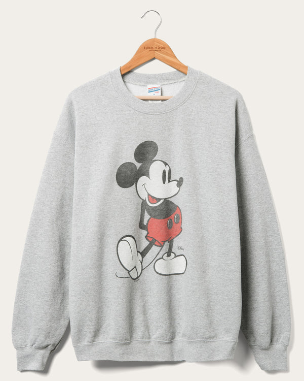 junk food clothing Classic Mickey Flea Market Fleece Heather Grey