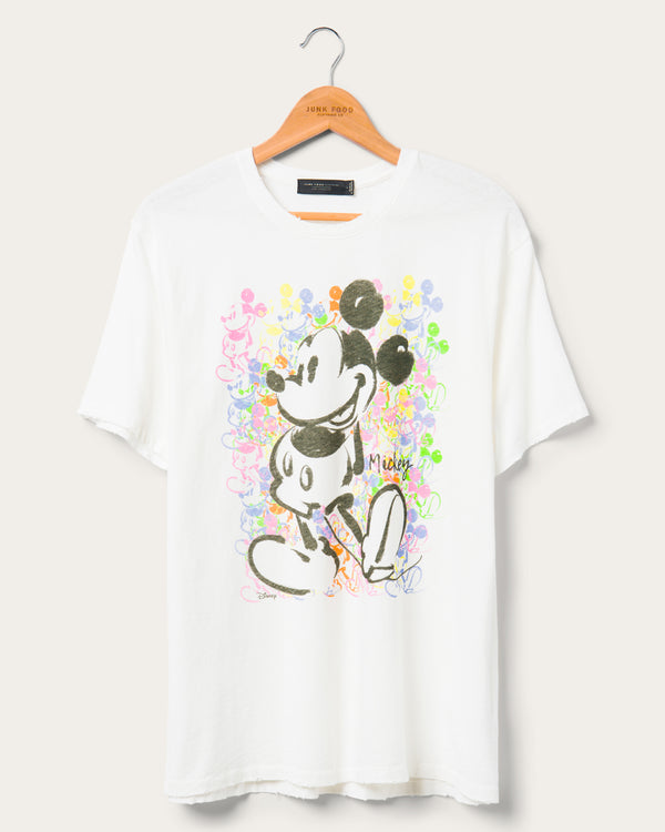 junk food clothing Classic Mickey Multicolor Vintage Tee Vintage White