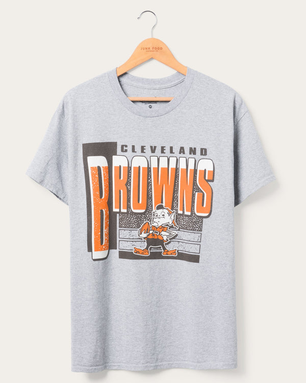junk food clothing Cleveland Browns Complete Tee Heather Gray