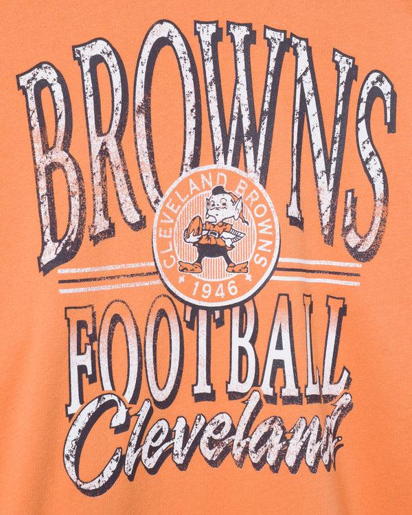 Junk Food Clothing Cleveland Browns Lateral Crew Fleece Orange
