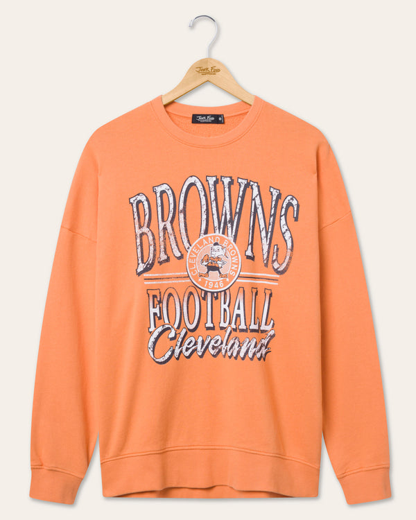 junk food clothing Cleveland Browns Lateral Crew Fleece Orange