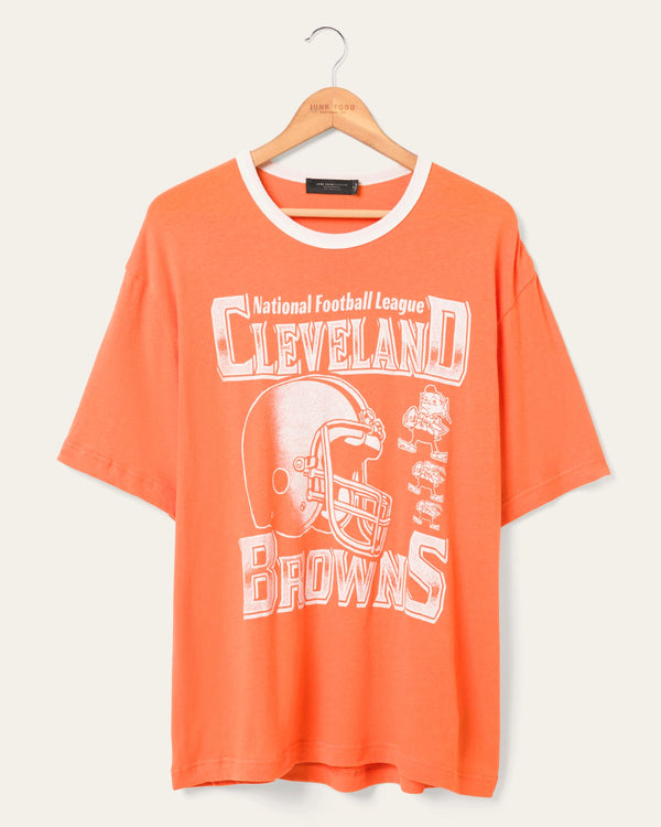 junk food clothing Cleveland Browns Oversized Ringer Orange