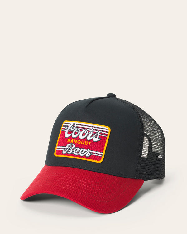 junk food clothing Coors Banquet Beer Trucker Hat Black