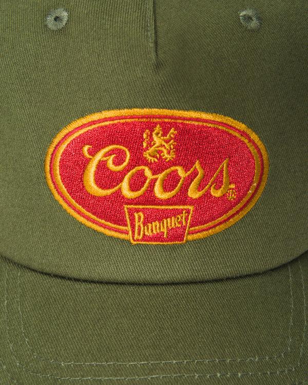 Junk Food Clothing Coors Banquet Vintage 5 Panel Hat Military Green
