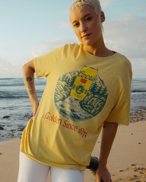 Junk Food Clothing Coors Golden Since 1873 Vintage Tee Misted Yellow
