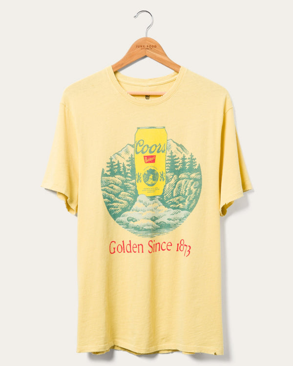junk food clothing Coors Golden Since 1873 Vintage Tee Misted Yellow